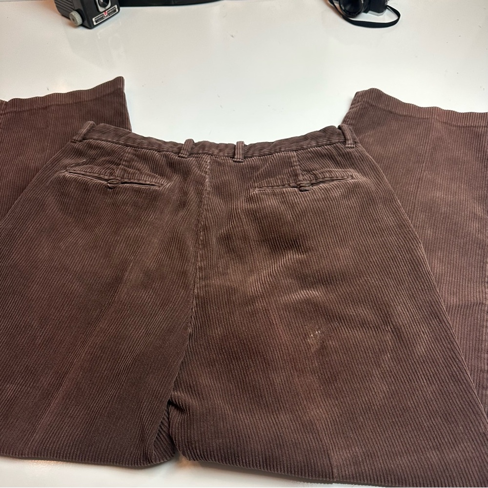 Joseph Abboud Men's Rich Brown Corduroy Trousers - Picture 3 of 9